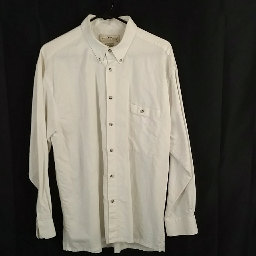 Natural tissue white dress shirt